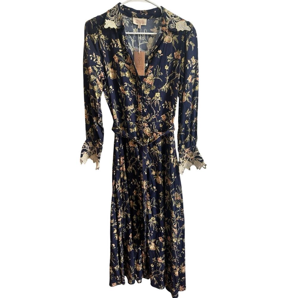 Mason’s Daughter NWT Heirloom Bouquet Samantha Midi Dress Sz XS Floral Chic